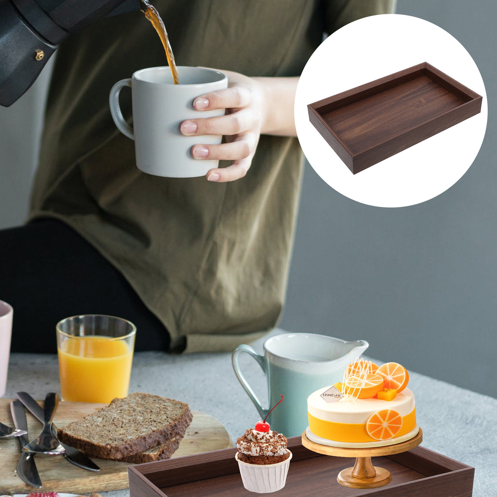 Food Snacks That Are Black - Wood Tea Serving Tray Black Walnut