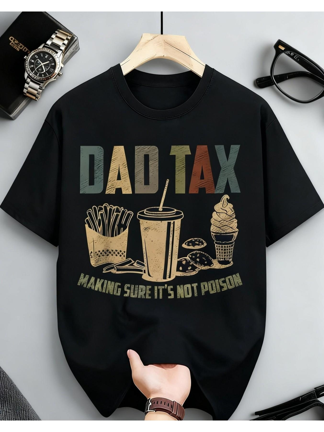 Food Snacks That Are Black - Funny Men's Black Graphic T-Shirt Dad