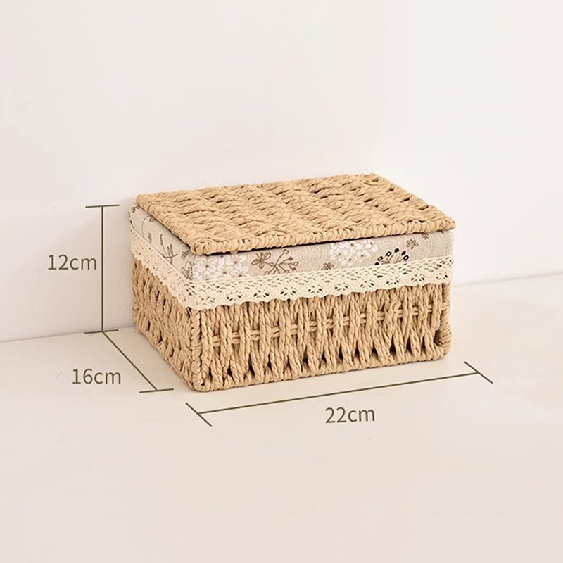Food Snacks Packaging - Desktop Cosmetic Storage Box Household Rattan