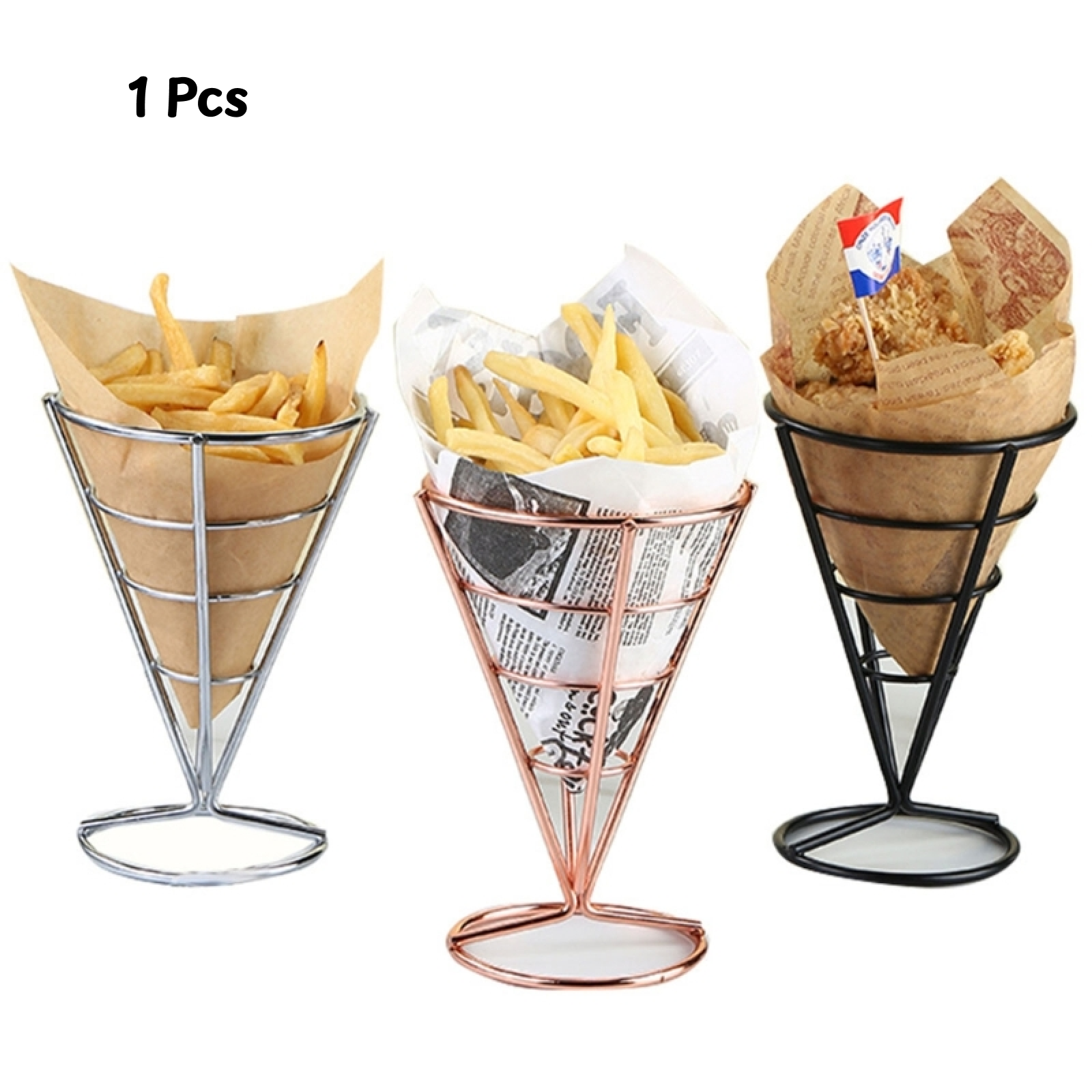 Food Snacks For Picnic - Cone Holder Stand French Fried Food