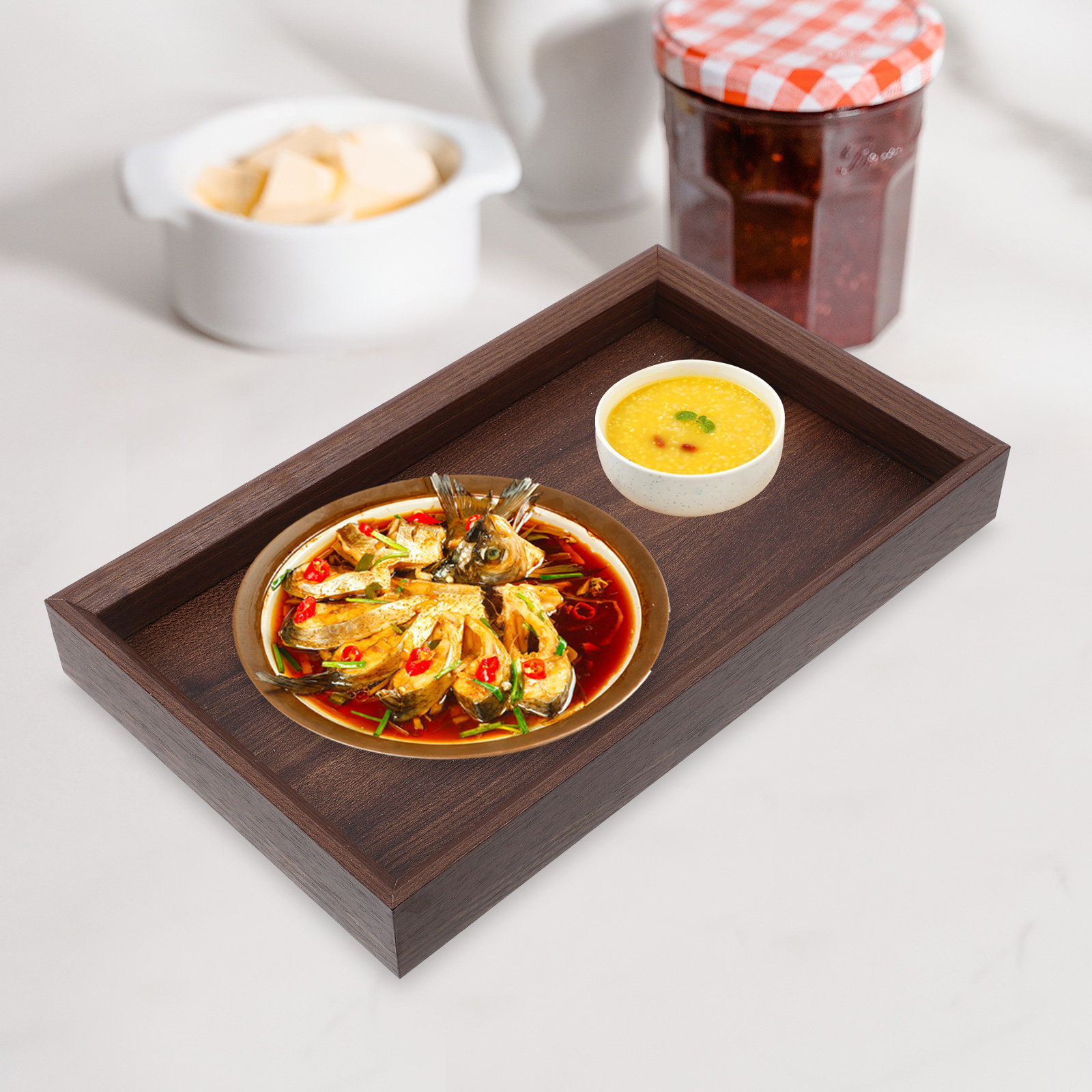 Wood Tea Serving Tray Black Wa - Food Snacks That Are Black recensie en prijs