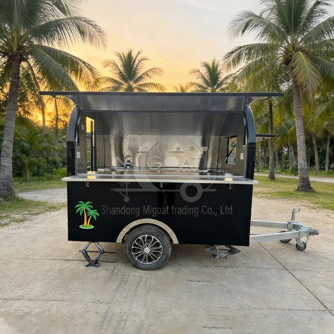 Black round Mobile Food Cart w - Food Snacks That Are Black recensie en prijs
