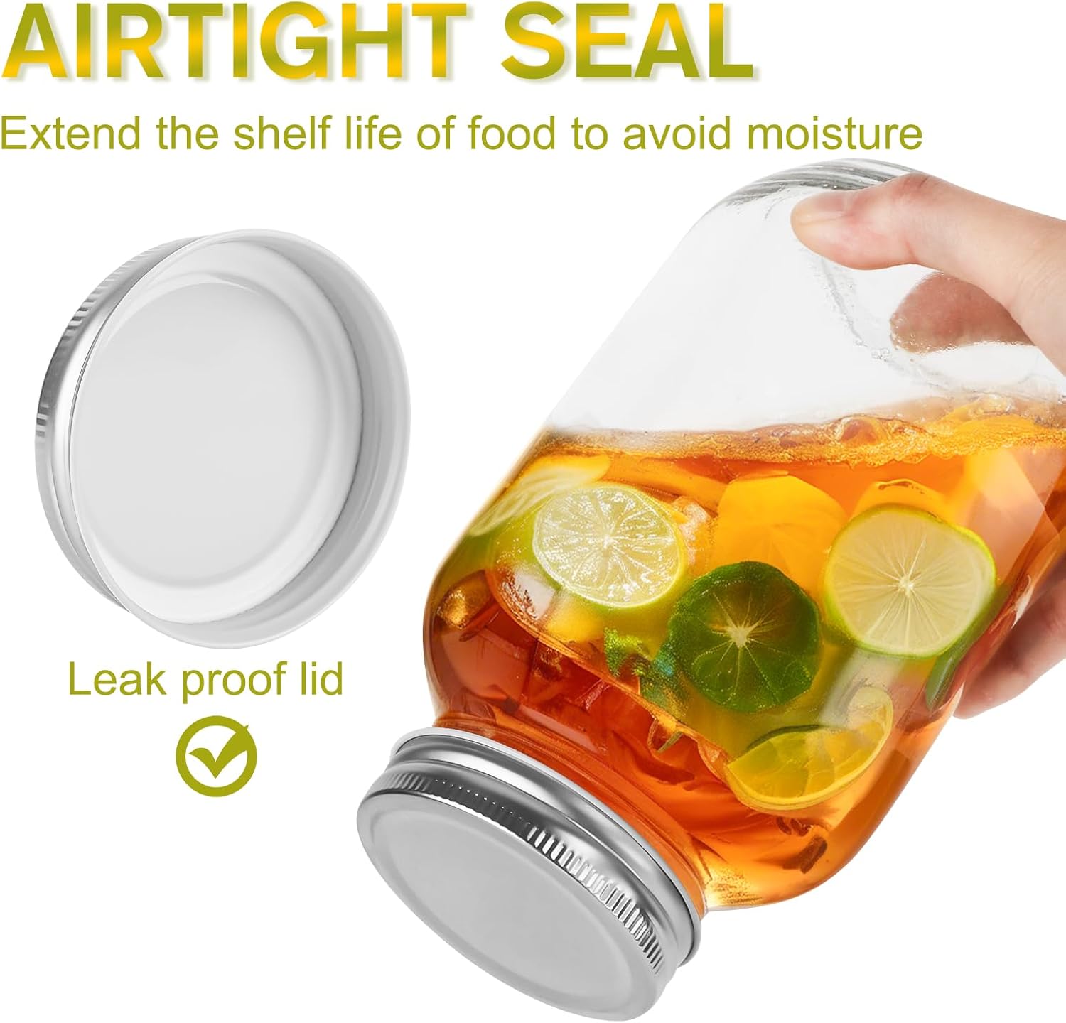 Glass Mason Jars, 3 Pack 16oz  - Food Packed Snacks recensie en prijs