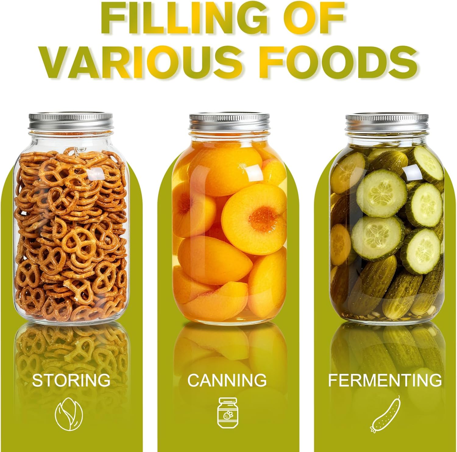 Glass Mason Jars, 3 Pack 16oz  - Food Packed Snacks recensie en prijs