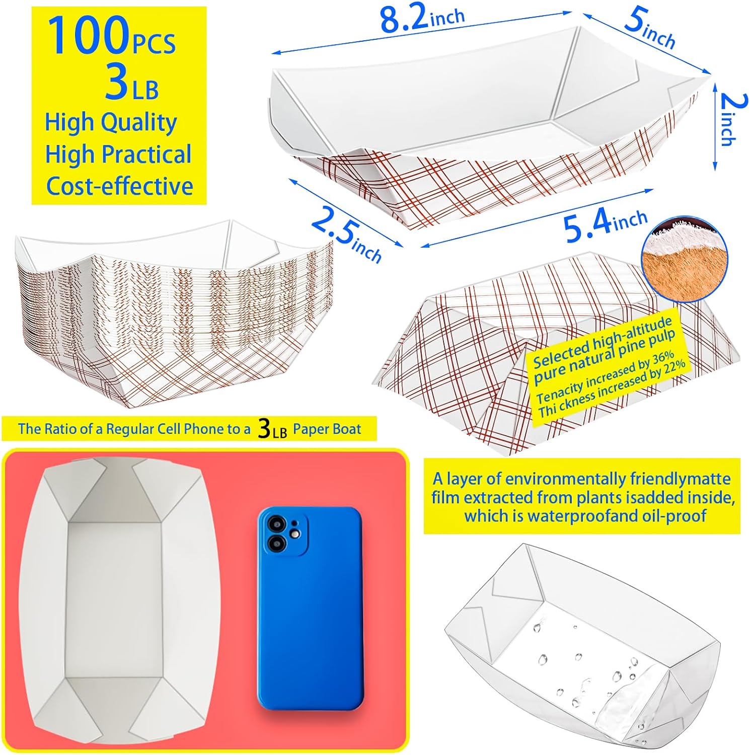100 Pack Checkered Paper Food  - Food Packed Snacks recensie en prijs