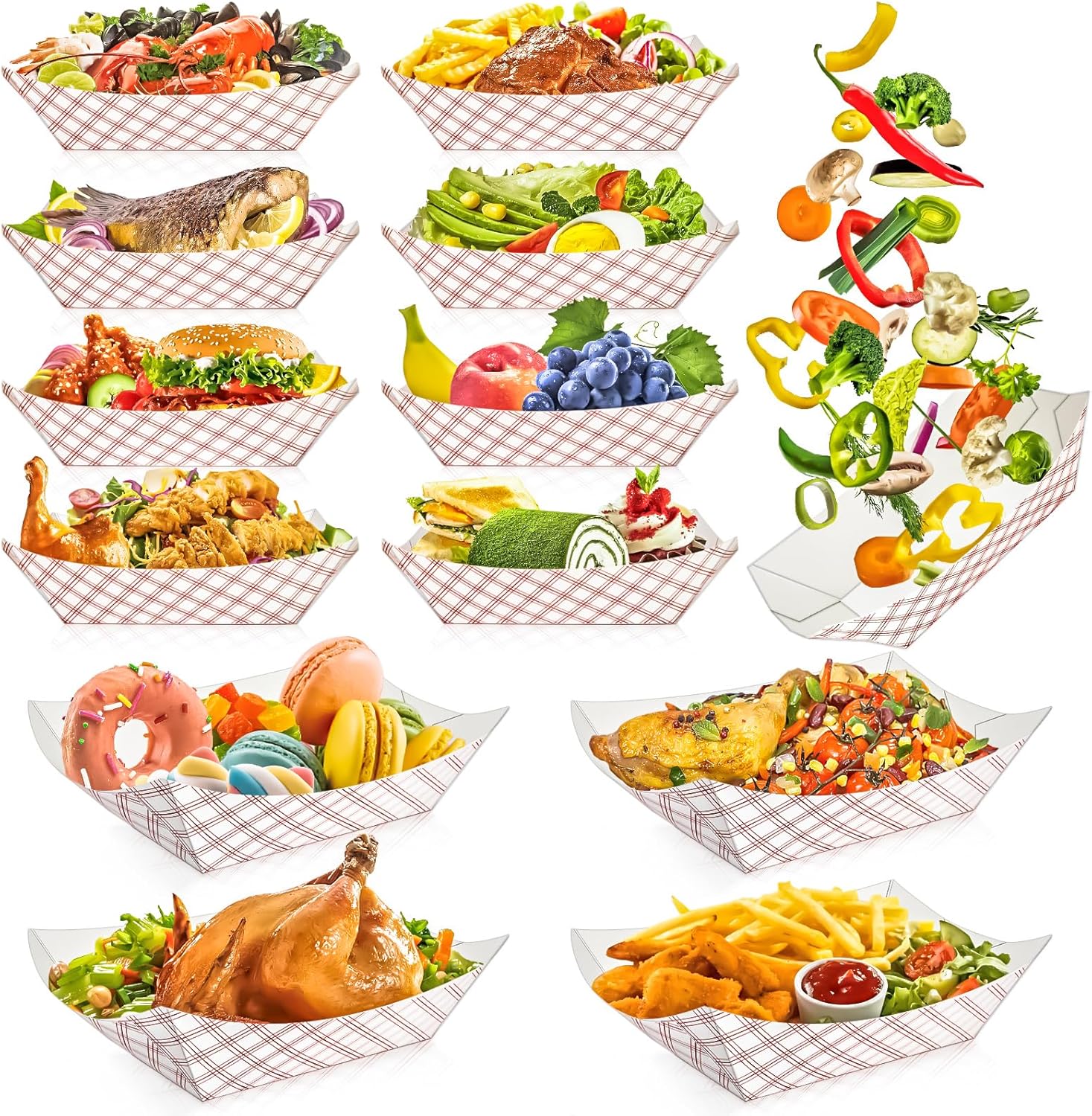 100 Pack Checkered Paper Food  - Food Packed Snacks recensie en prijs