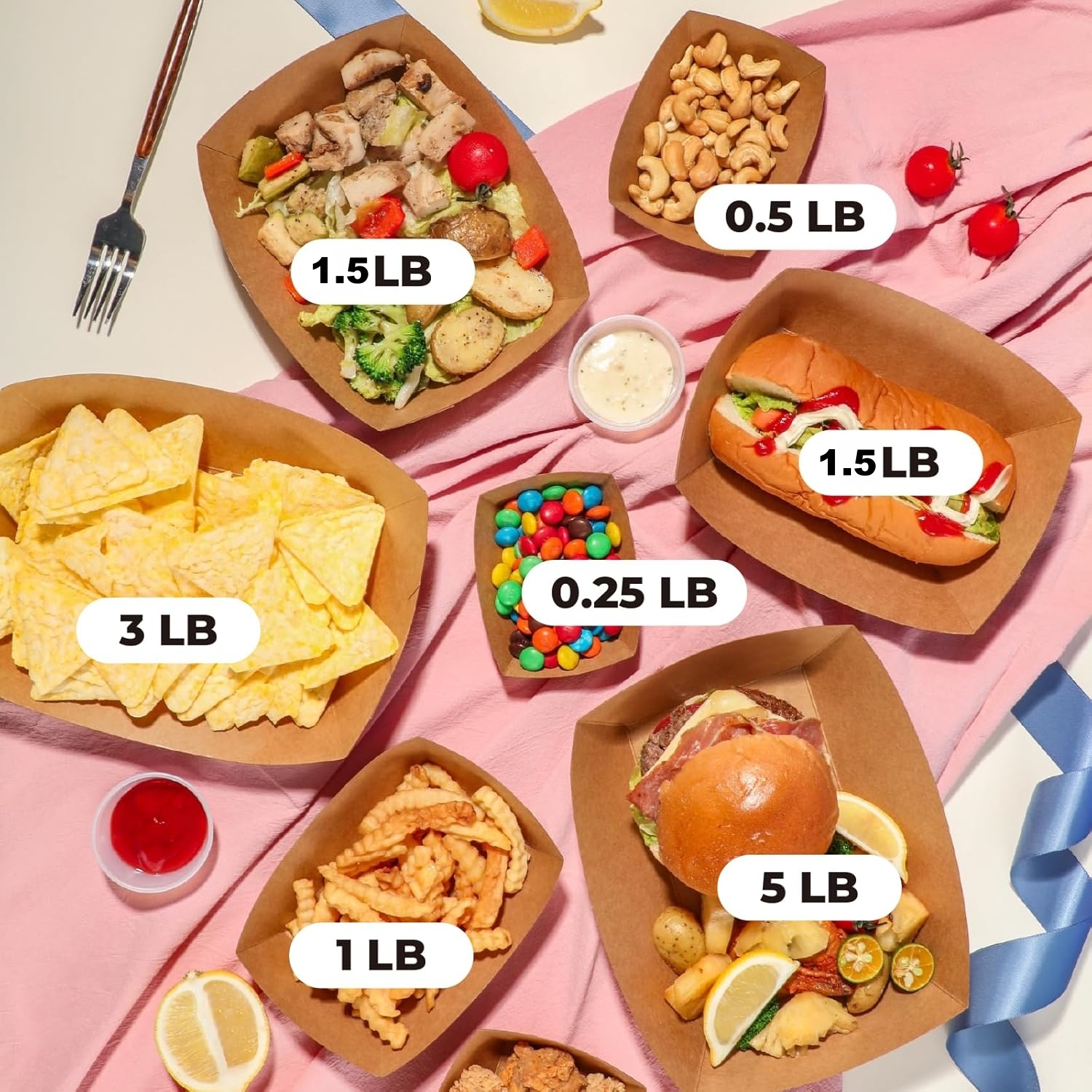 40 Pack 1.5 Lb Paper Food Tray - Food Packed Snacks recensie en prijs