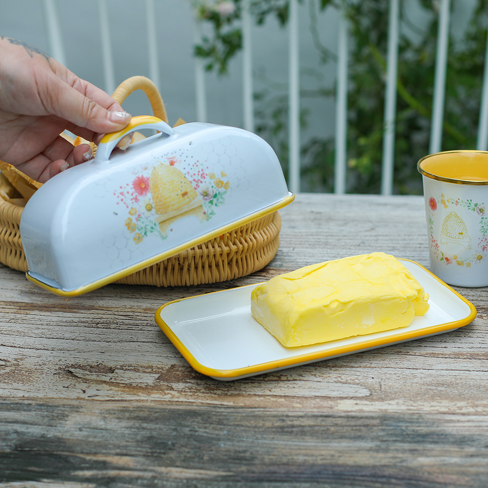 Menschy Enamel Butter Dish Che - Food Snacks Packaging recensie en prijs