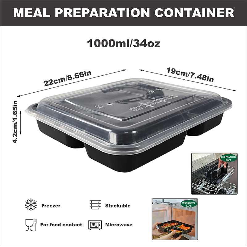 3-Compartment 34 Oz/1000 Ml, 1 - Food Snacks For Picnic recensie en prijs